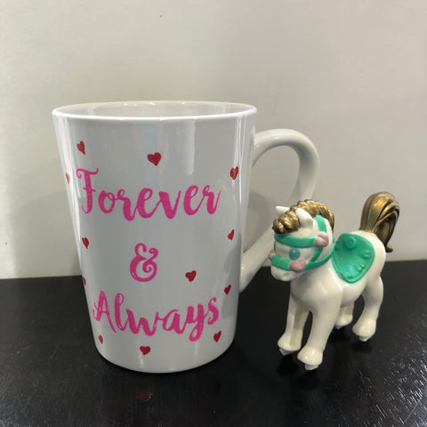 13Oz White Mug with quote "Forever and Always"