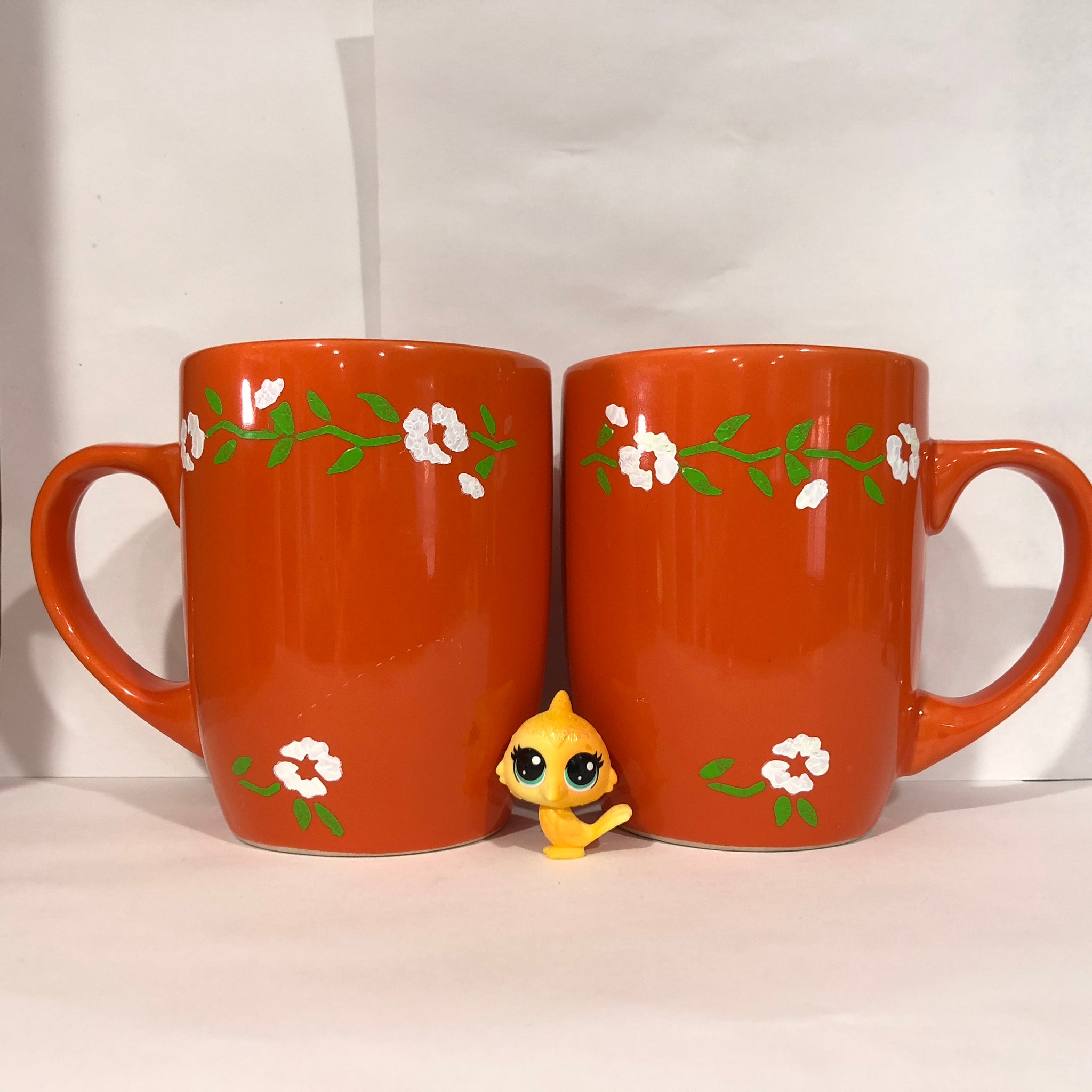 11Oz Orange Ceramic Mug pair for name customization